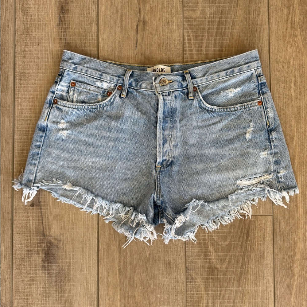SOLD AGOLDE PARKER VINTAGE CUT-OFF SHORTS SWAPMEET! SIZE 29 DISTRESSED LIGHT